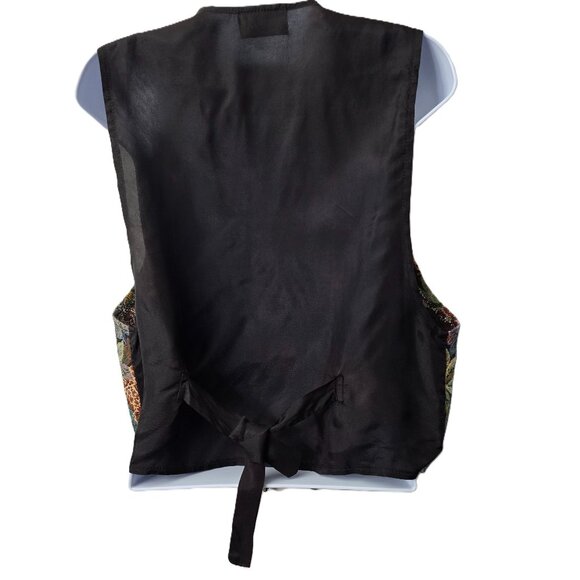 Jungle Tapestry Suit Vest Top S M L Elephant Zebra Giraffe Tiger Vintage 90s - Picture 2 of 6